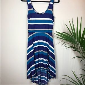 Bebe High Low Striped Sun Dress